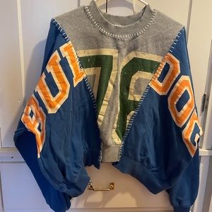 Urban outfitters multi stitch cropped crew neck
